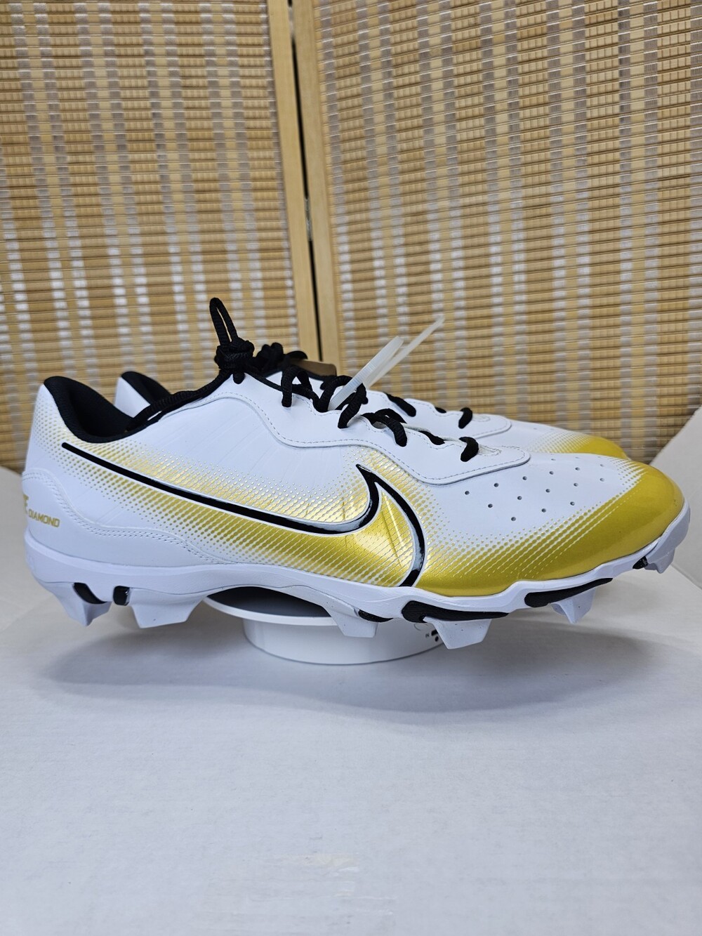Nike Alpha Huarache Elite 4 Low Baseball Cleats White Gold DJ6524-119 Men US 16